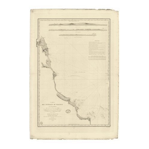 Reproduction carte marine ancienne Shom - 940 - CAMPECHE (Golfe), VERACRUZ (Abords) - MEXIQUE - Atlantique,AMERIQUE CENT