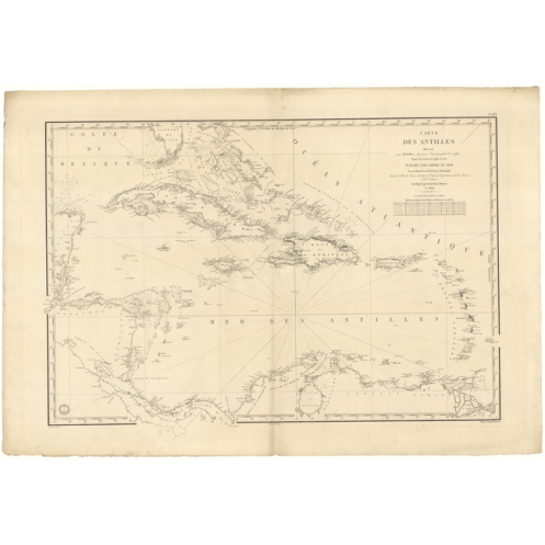 Reproduction carte marine ancienne - 963 - ANTILLES - ATLANTIQUE, ANTILLES (Mer), MEXIQUE (Golfe) - (1842 - ?) Reproduction carte marine ancienne - 963 - ANTILLES - ATLANTIQUE, ANTILLES (Mer), MEXIQUE (Golfe) - (1842 - ?)
