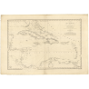 Reproduction carte marine ancienne Shom - 963 - ANTILLES - Atlantique,ANTILLES (Mer),MEXIQUE (Golfe) - (1842 - ?)
