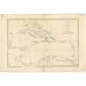 Reproduction carte marine ancienne - 963 - ANTILLES - ATLANTIQUE, ANTILLES (Mer), MEXIQUE (Golfe) - (1842 - ?)