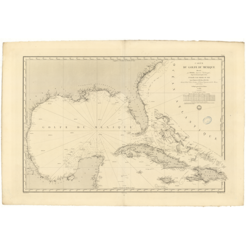 Reproduction carte marine ancienne - 976 - ANTILLES (Partie Nord) - ATLANTIQUE, MEXIQUE (Golfe) - (1843 - ?) Reproduction carte marine ancienne - 976 - ANTILLES (Partie Nord) - ATLANTIQUE, MEXIQUE (Golfe) - (1843 - ?)
