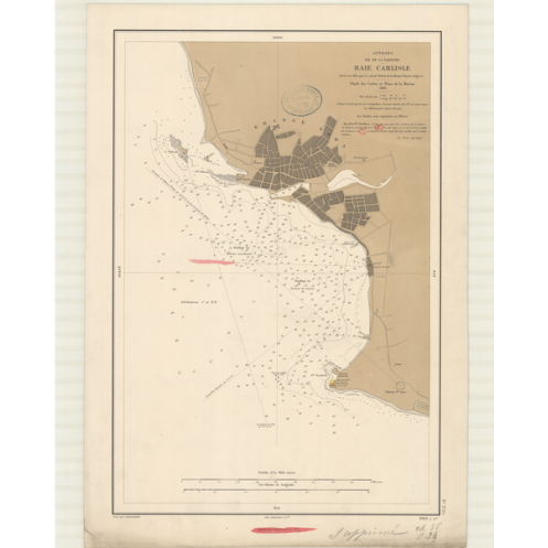 Carte marine ancienne - 2725 - ANTILLES, CARLISLE (Baie) - BARBADE (île), BARBADE (île) - ATLANTIQUE, ANTILLES (Mer) - (1868 - 1