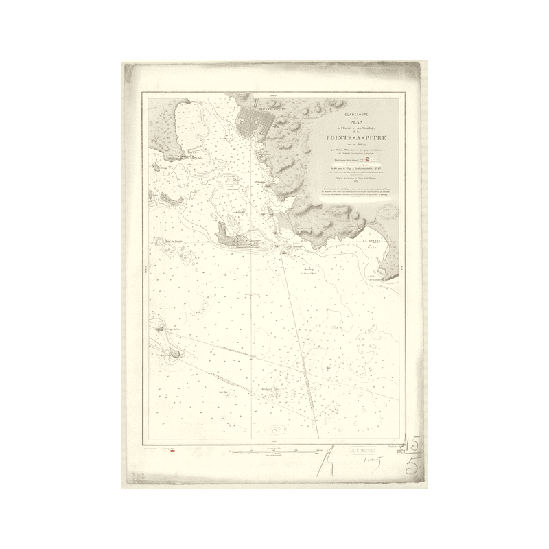 Reproduction carte marine ancienne Shom - 2872 - ANTILLES, pOINTE-A-PITRE (Mouillages) - GUADELOUPE - Atlantique,ANTILLE