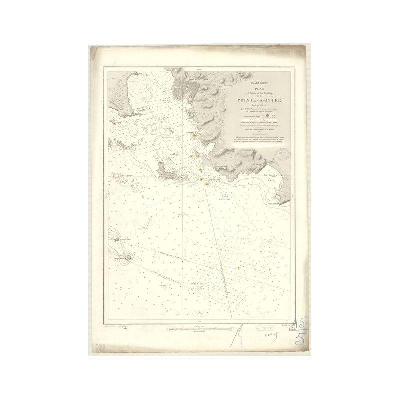 Carte marine ancienne - 2872 - ANTILLES, POINTE-A-PITRE (Mouillages) - GUADELOUPE - ATLANTIQUE, ANTILLES (Mer) - (1870 - ?)