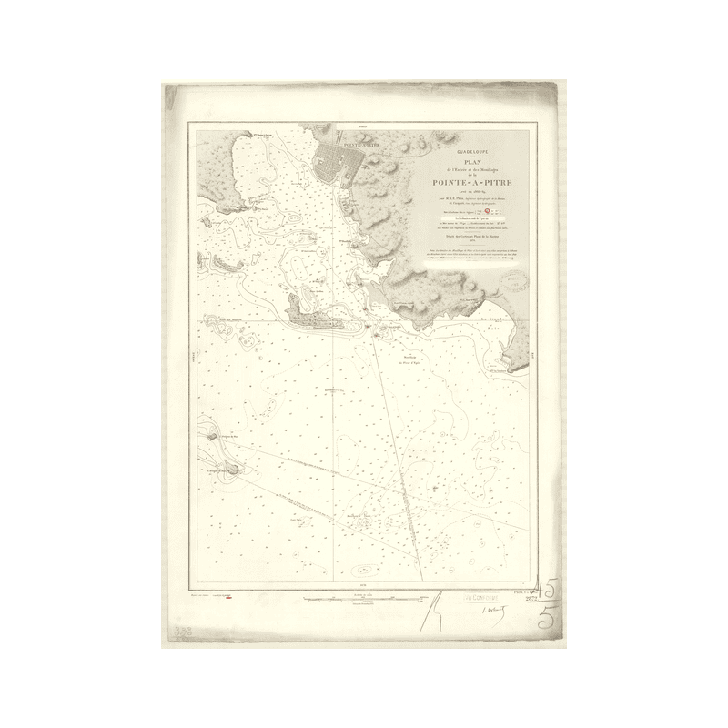 Reproduction carte marine ancienne - 2872 - ANTILLES, POINTE-A-PITRE (Mouillages) - GUADELOUPE - ATLANTIQUE, ANTILLES (Mer) - (1