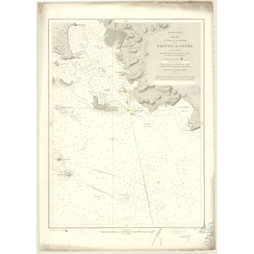 Reproduction carte marine ancienne Shom - 2872 - ANTILLES, pOINTE-A-PITRE (Mouillages) - GUADELOUPE - Atlantique,ANTILLE
