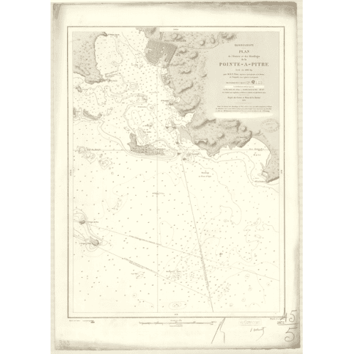 Reproduction carte marine ancienne - 2872 - ANTILLES, POINTE-A-PITRE (Mouillages) - GUADELOUPE - ATLANTIQUE, ANTILLES (Mer) - (1
