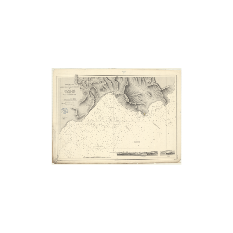 Reproduction carte marine ancienne Shom - 2886 - ANTILLES, TABAGO (île), SCARBOROUGH (Baie), ROCKLY BAY - Atlantique,AN