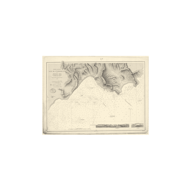 Reproduction carte marine ancienne - 2886 - ANTILLES, TABAGO (île), SCARBOROUGH (Baie), ROCKLY BAY - ATLANTIQUE, ANTILLES (Mer)