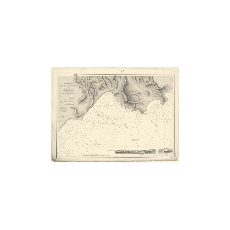 Carte marine ancienne - 2886 - ANTILLES, TABAGO (île), SCARBOROUGH (Baie), ROCKLY BAY - ATLANTIQUE, ANTILLES (Mer) - (1870 - 198