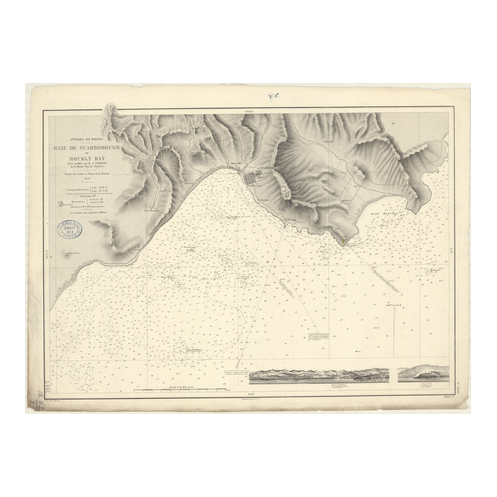 Reproduction carte marine ancienne Shom - 2886 - ANTILLES, TABAGO (île), SCARBOROUGH (Baie), ROCKLY BAY - Atlantique,AN