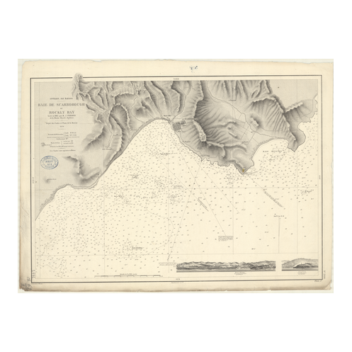 Carte marine ancienne - 2886 - ANTILLES, TABAGO (île), SCARBOROUGH (Baie), ROCKLY BAY - ATLANTIQUE, ANTILLES (Mer) - (1870 - 198