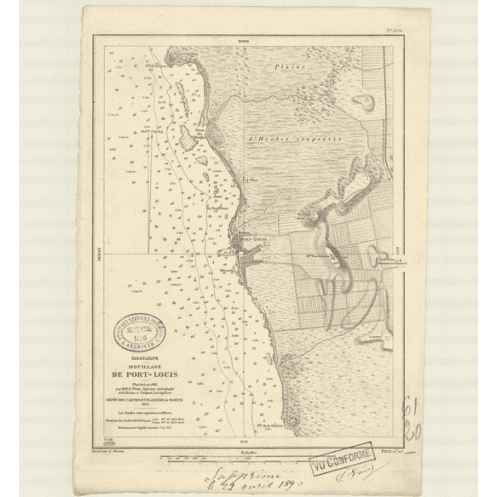 Reproduction carte marine ancienne Shom - 3124 - ANTILLES, pORT LOUIS (Mouillage) - GUADELOUPE - Atlantique,ANTILLES (Me