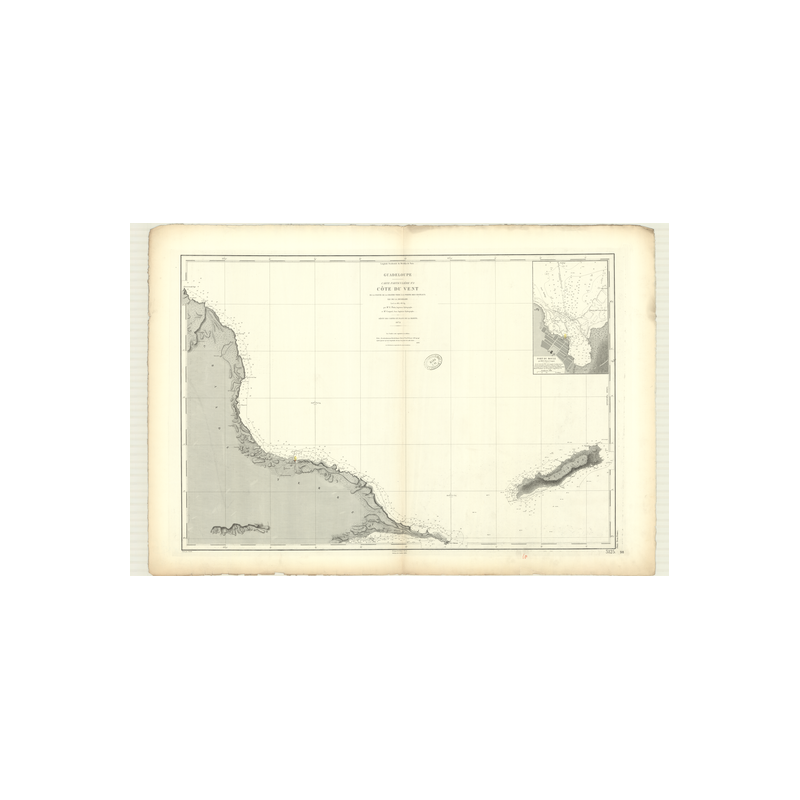 Reproduction carte marine ancienne - 3125 - ANTILLES, DESIRADE (île), GRANDE VIGIE (Pointe), CHATEAUX (Pointe) - GUADELOUPE - AT
