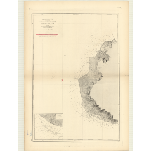Reproduction carte marine ancienne - 3128 - ANTILLES, MARIE GALANTE (île) - GUADELOUPE - ATLANTIQUE, ANTILLES (Mer) - (1872 - ?) Reproduction carte marine ancienne - 3128 - ANTILLES, MARIE GALANTE (île) - GUADELOUPE - ATLANTIQUE, ANTILLES (Mer) - (1872 - ?)