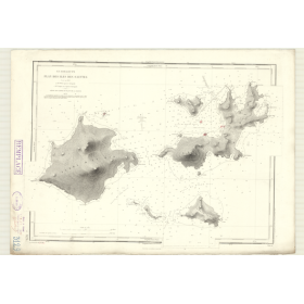 Reproduction carte marine ancienne - 3129 - ANTILLES, SAINTES (îles) - GUADELOUPE - ATLANTIQUE, ANTILLES (Mer) - (1872 - 1987)