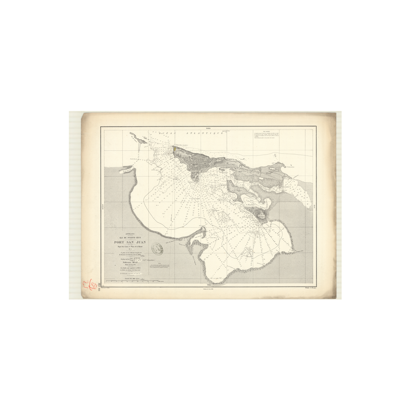 Reproduction carte marine ancienne Shom - 3151 - ANTILLES, SAN JUAN (Port) - pUERTO RICO,PORTO RICO - Atlantique,ANTILLE
