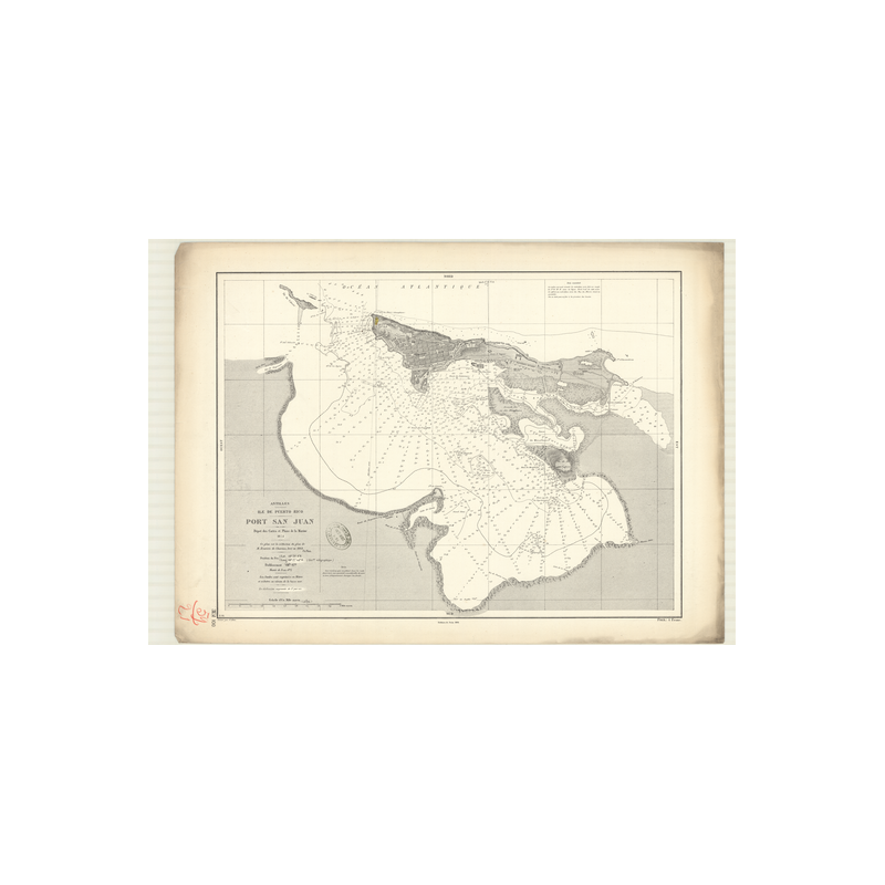 Reproduction carte marine ancienne - 3151 - ANTILLES, SAN JUAN (Port) - PUERTO RICO, PORTO RICO - ATLANTIQUE, ANTILLES (Mer) - (