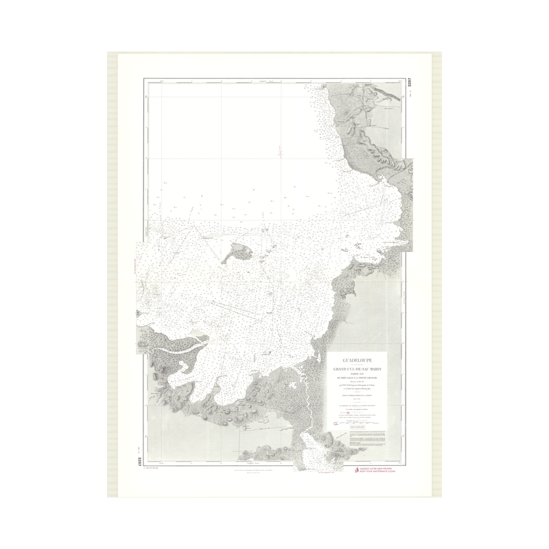 Reproduction carte marine ancienne - 3287 - ANTILLES, GRAND CUL-DE-SAC MARIN (Partie Est), PORT, LOUIS, GRANGER (Pointe) - GUADE