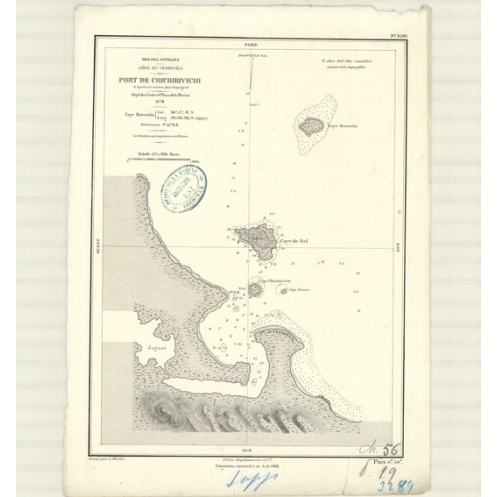 Carte marine ancienne - 3289 - CHICHIRIVICHI (Port) - VENEZUELA - ATLANTIQUE, AMERIQUE DU SUD (Côte Nord), ANTILLES (Mer) - (187