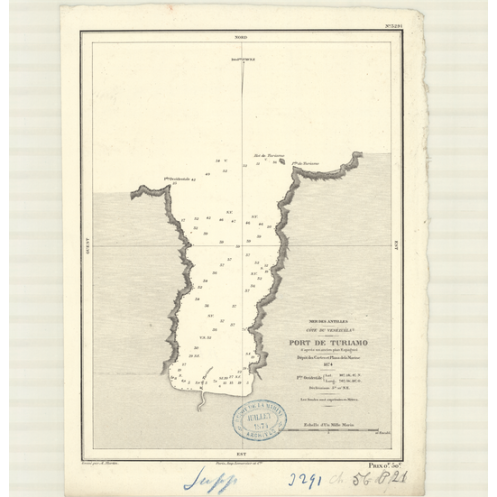 Reproduction carte marine ancienne - 3291 - TURIAMO (Port) - VENEZUELA - ATLANTIQUE, AMERIQUE DU SUD (Côte Nord), ANTILLES (Mer) Reproduction carte marine ancienne - 3291 - TURIAMO (Port) - VENEZUELA - ATLANTIQUE, AMERIQUE DU SUD (Côte Nord), ANTILLES (Mer)