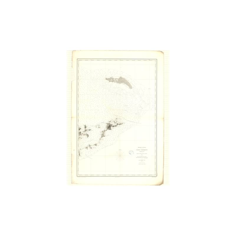Reproduction carte marine ancienne Shom - 3300 - ANTILLES - VIERGES (îles) - Atlantique,ANTILLES (Mer) - (1874 - 1986)