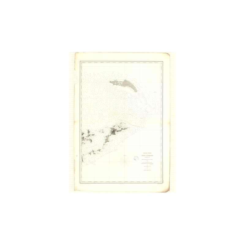 Reproduction carte marine ancienne - 3300 - ANTILLES - VIERGES (îles) - ATLANTIQUE, ANTILLES (Mer) - (1874 - 1986)