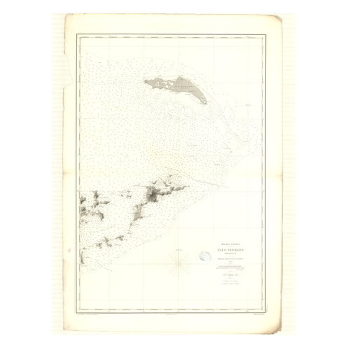 Reproduction carte marine ancienne Shom - 3300 - ANTILLES - VIERGES (îles) - Atlantique,ANTILLES (Mer) - (1874 - 1986)