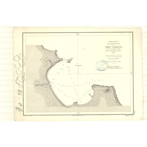 Carte marine ancienne - 3302 - CARRETO (Port) - PANAMA, COLOMBIE - ATLANTIQUE, AMERIQUE DU SUD (Côte Nord), ANTILLES (Mer) - (18