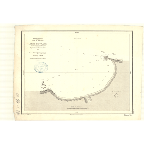 Reproduction of old nautical chart - 3303 - UNARE (Anse) - VENEZUELA - ATLANTIQUE, AMERIQUE DU SUD (Côte Nord), ANTILLES (Mer) -