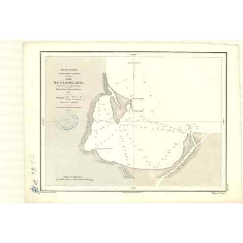 Reproduction carte marine ancienne Shom - 3306 - CANDELARIA (Baie) - COLOMBIE - Atlantique,AMERIQUE de SUD (Côte Nord),