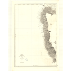 Carte marine ancienne - 3418 - ANTILLES, VIEUX FORT (Pointe), ALLEGRE (Pointe) - GUADELOUPE - ATLANTIQUE, ANTILLES (Mer) - (1875