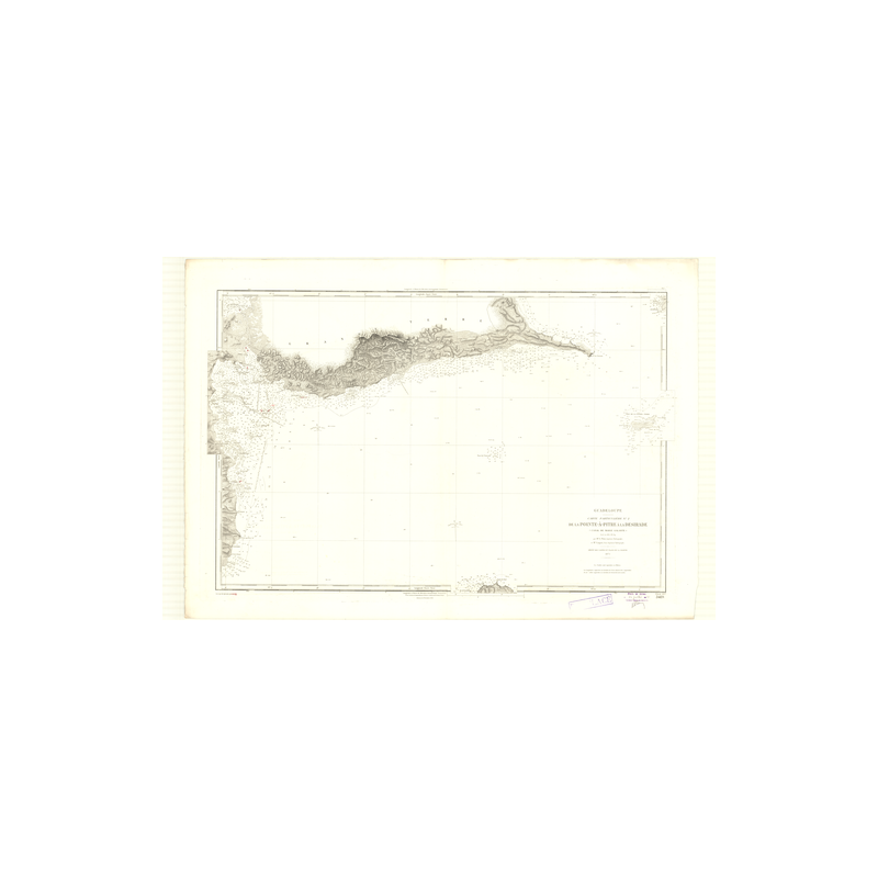 Reproduction carte marine ancienne Shom - 3419 - ANTILLES, pOINTE, A, pITRE, d'SIRADE - GUADELOUPE - Atlantique,ANTILLES