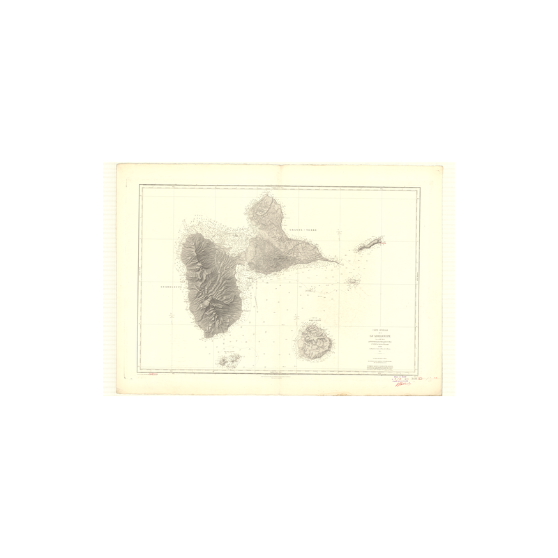 Reproduction carte marine ancienne Shom - 3423 - ANTILLES - GUADELOUPE - Atlantique,ANTILLES (Mer) - (1875 - 1994)