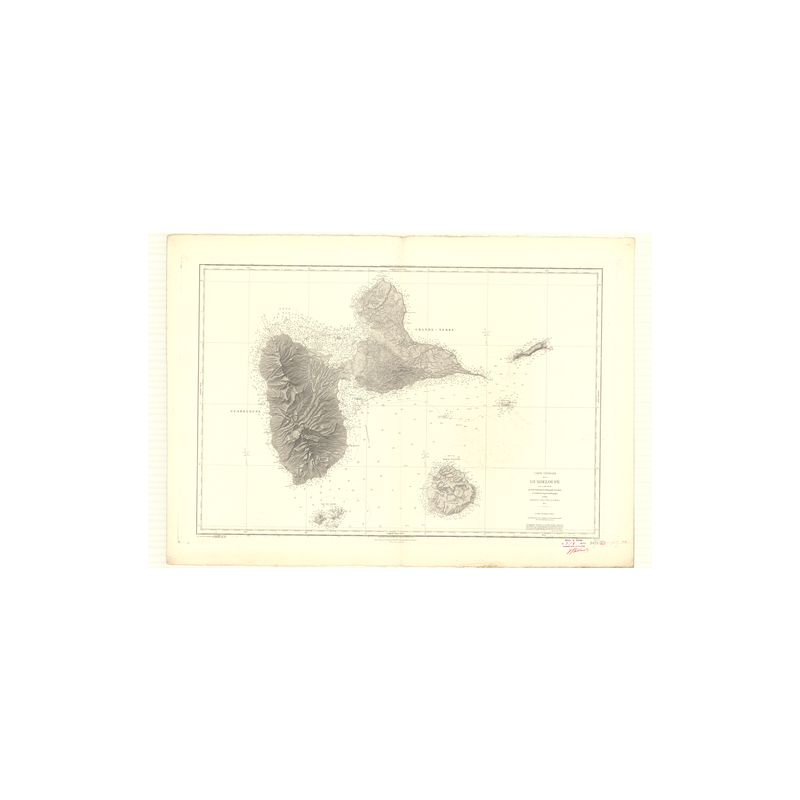 Reproduction carte marine ancienne - 3423 - ANTILLES - GUADELOUPE - ATLANTIQUE, ANTILLES (Mer) - (1875 - 1994)