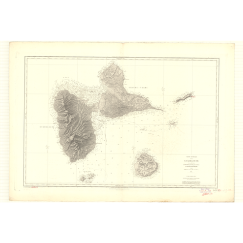 Reproduction carte marine ancienne - 3423 - ANTILLES - GUADELOUPE - ATLANTIQUE, ANTILLES (Mer) - (1875 - 1994) Reproduction carte marine ancienne - 3423 - ANTILLES - GUADELOUPE - ATLANTIQUE, ANTILLES (Mer) - (1875 - 1994)