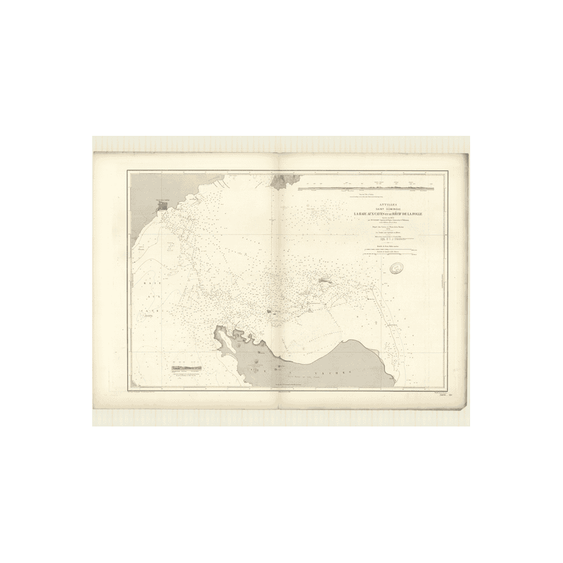 Reproduction carte marine ancienne Shom - 3466 - ANTILLES, CAYES (Baie) - SAINT-DOMINGUE,HAITI (Côte Sud) - Atlantique,