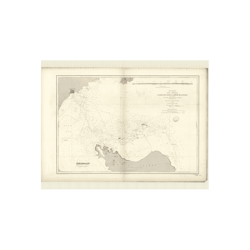Reproduction carte marine ancienne - 3466 - ANTILLES, CAYES (Baie) - SAINT-DOMINGUE, HAITI (Côte Sud) - ATLANTIQUE, ANTILLES (Me