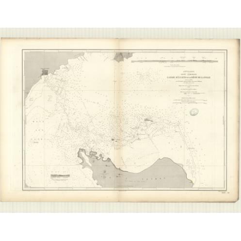 Reproduction carte marine ancienne Shom - 3466 - ANTILLES, CAYES (Baie) - SAINT-DOMINGUE,HAITI (Côte Sud) - Atlantique,