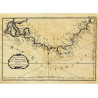 Reproduction of old nautical chart of Provence in 1764