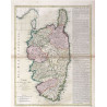 Reproduction of old nautical chart of Corsica in 1763