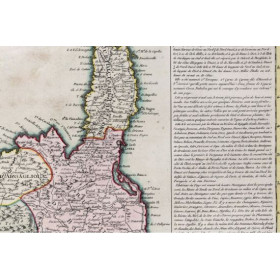 Carte marine ancienne de la Corse en 1763