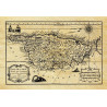 Reproduction carte marine ancienne de la Corse en 1769
