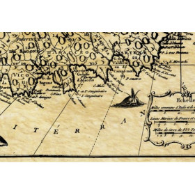 Reproduction carte marine ancienne de la Corse en 1769