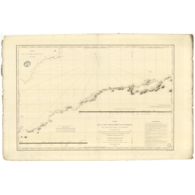 Carte marine ancienne - 841 - ZAFARINES (îles), ALGER - ESPAGNE (Côte Sud-Est), MAROC, ALGERIE - MEDITERRANEE, AFRIQUE (Côte Nor