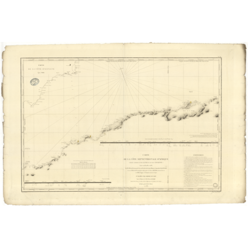 Carte marine ancienne - 841 - ZAFARINES (îles), ALGER - ESPAGNE (Côte Sud-Est), MAROC, ALGERIE - MEDITERRANEE, AFRIQUE (Côte Nor