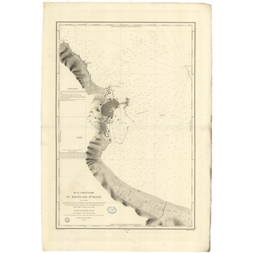 Reproduction carte marine ancienne - 850 - ALGER (Mouillage) - ALGERIE - MEDITERRANEE, AFRIQUE (Côte Nord) - (1836 - 1873) Reproduction carte marine ancienne - 850 - ALGER (Mouillage) - ALGERIE - MEDITERRANEE, AFRIQUE (Côte Nord) - (1836 - 1873)
