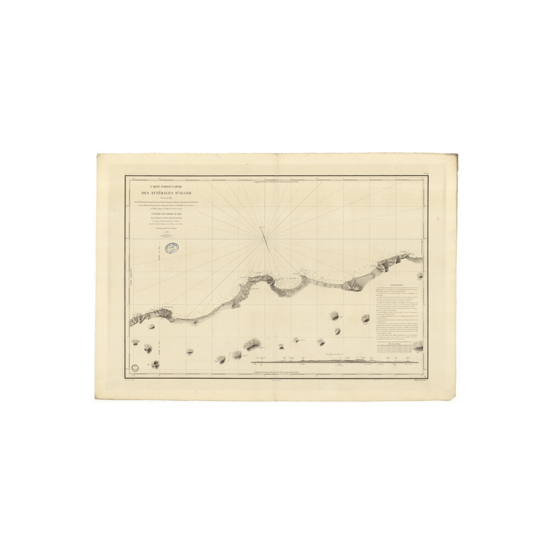 Reproduction carte marine ancienne - 853 - ALGER (Abords), SCHERSCHEL, BENGUT (Cap) - ALGERIE - MEDITERRANEE, AFRIQUE (Côte Nord