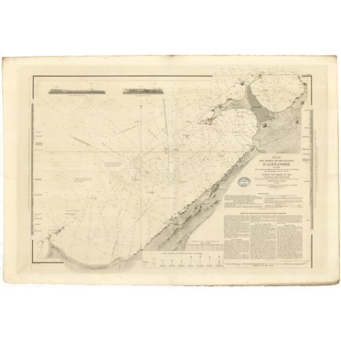 Reproduction carte marine ancienne - 872 - ALEXANDRIE (Port), ALEXANDRIE (Mouillages) - EGYPTE - MEDITERRANEE, AFRIQUE (Côte Nor Reproduction carte marine ancienne - 872 - ALEXANDRIE (Port), ALEXANDRIE (Mouillages) - EGYPTE - MEDITERRANEE, AFRIQUE (Côte Nor
