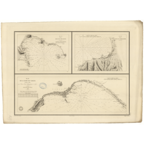 Reproduction carte marine ancienne Shom - 873 - NAPLES (Golfe), pOUZZOLE (Baie), pOZZUOLI (Baie) - ITALIE (Côte Ouest)